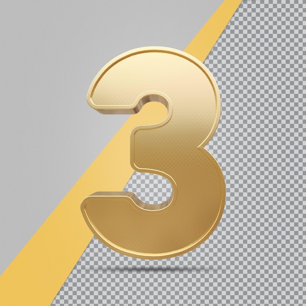 Or numéro 3 rendu de luxe 3d