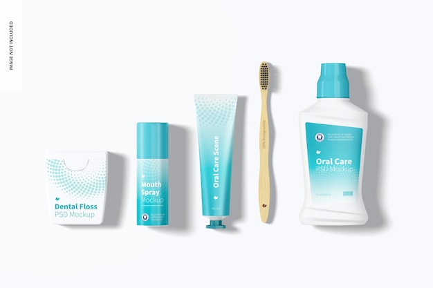 Oral Care Scene Mockup, Draufsicht