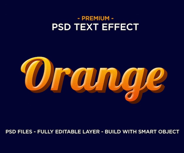 Orange 3d premium-texteffekt