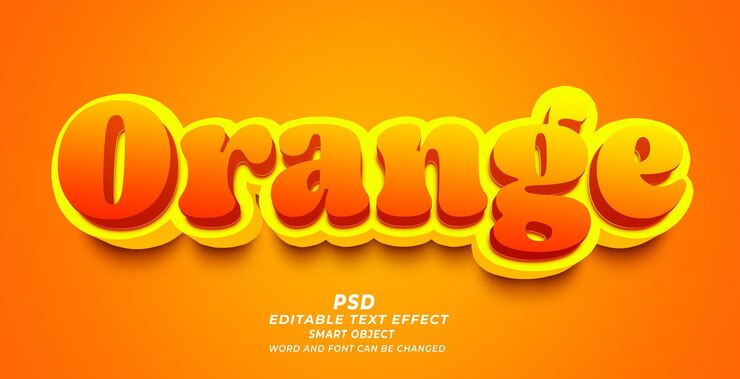 PSD orange 3d-psd-bearbeitbare texteffekte