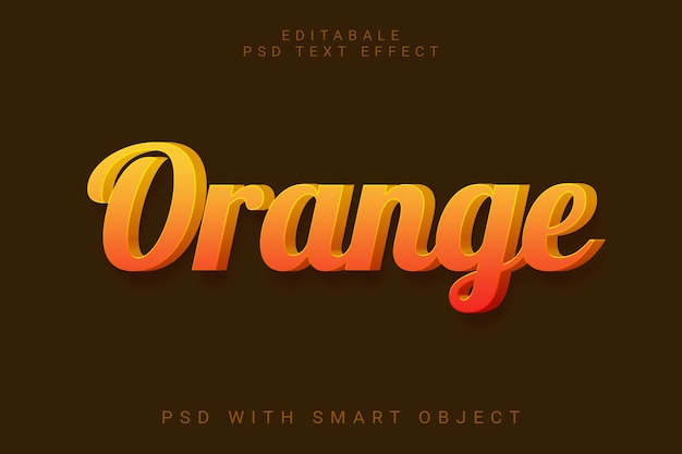 Orange 3D-Text-Effekt