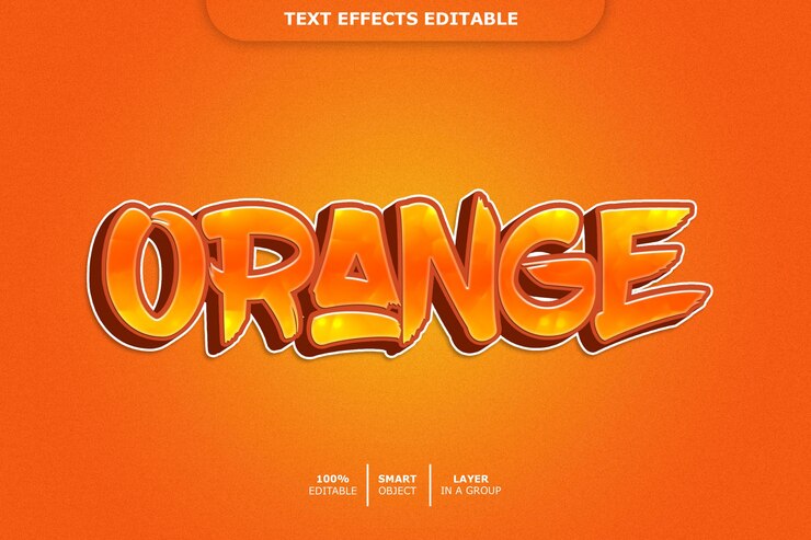 PSD orange 3d textstil-effekt