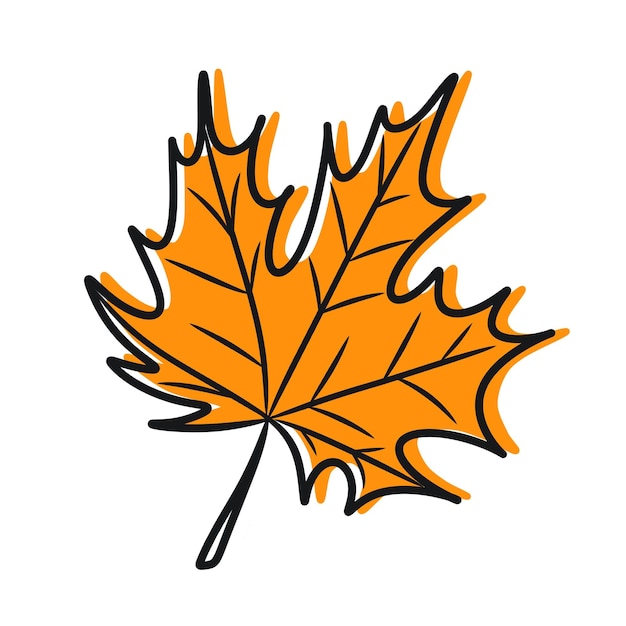 Orange Ahornblatt flach Design