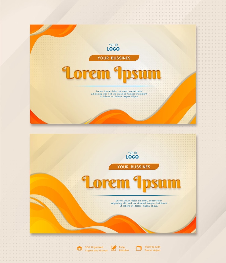 PSD orange business banner design template