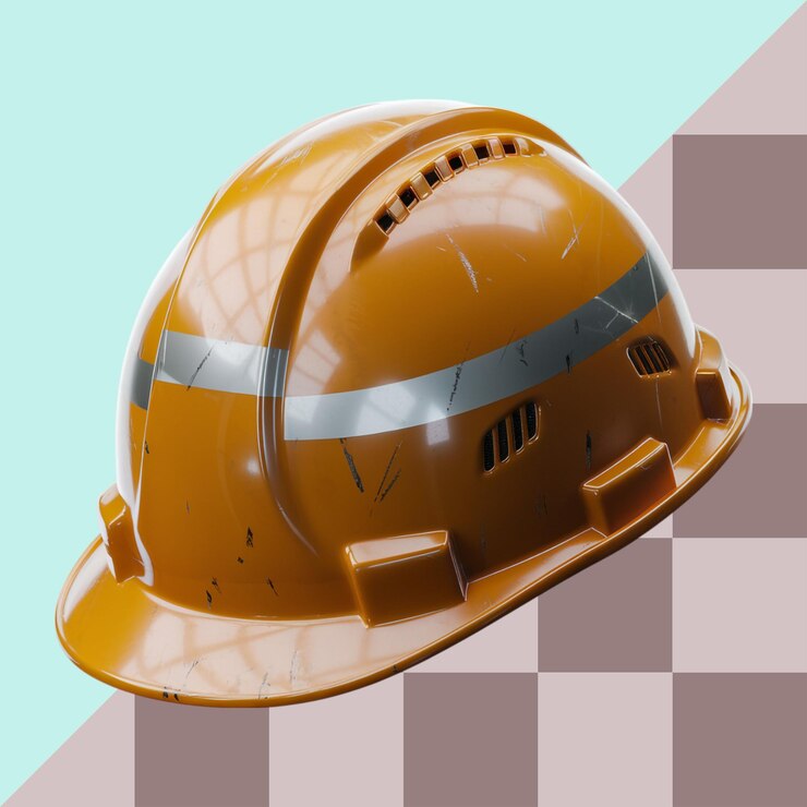 Orange Construction Hard Hat with Reflective Stripes