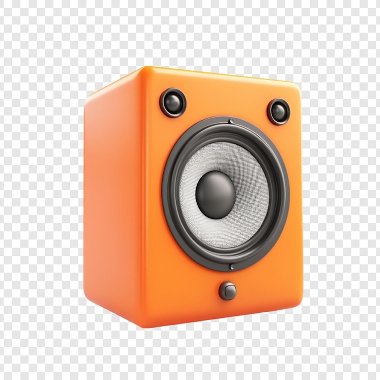 PSD orange cube speaker music audio sound system