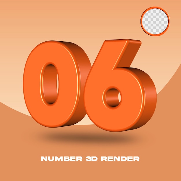 Orange farbnummer 3d-rendering