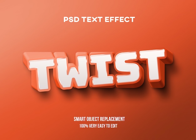 Orange fetter Twist-Texteffekt