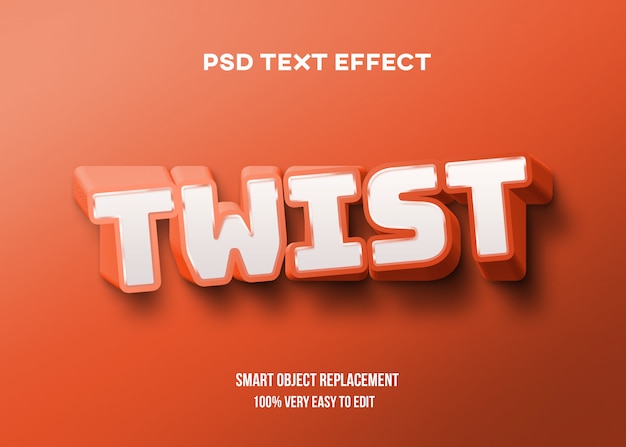 PSD orange fetter twist-texteffekt