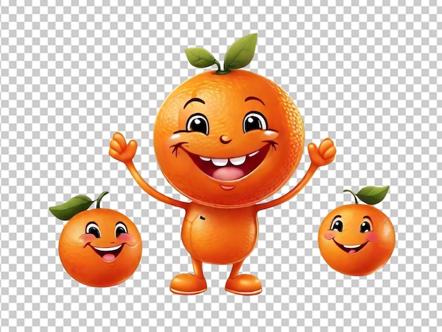 PSD orange glücklich mit lächelnde niedliche zeichentrickfilm