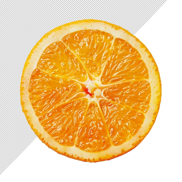 Une orange juteuse coupée en deux