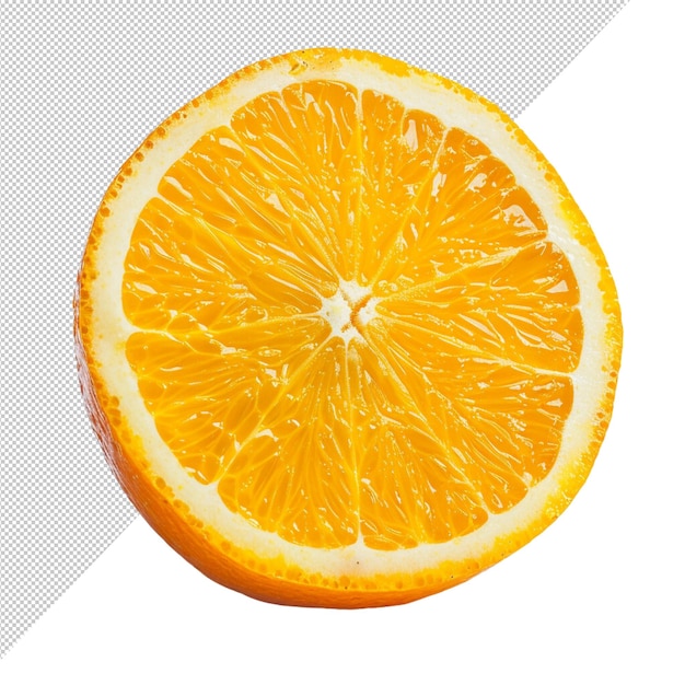 Une orange juteuse coupée en deux