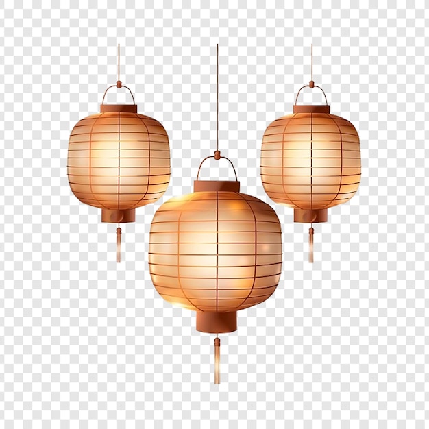 orange lanterns on a transparent background