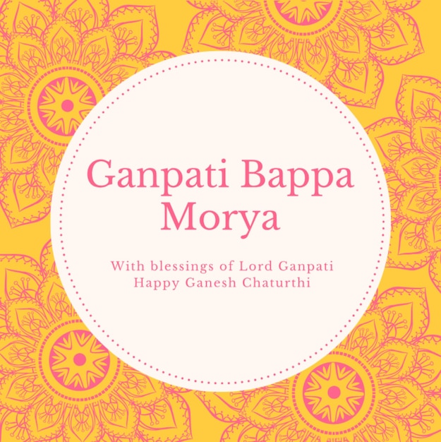 Orange Pink Mandala Indien Ganesh Chaturthi Grafik für soziale Medien