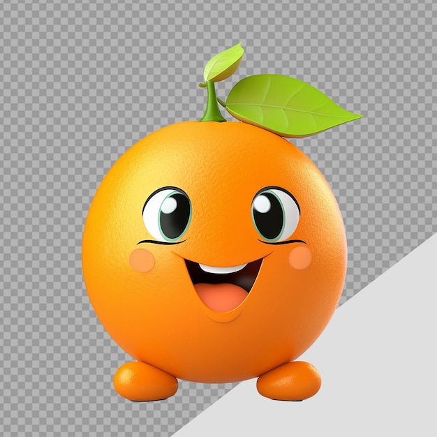 PSD orange png isolé sur un fond transparent