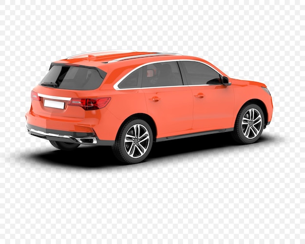 Orange SUV on a white background