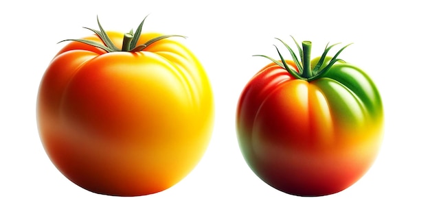 Orange tomaten in einem professionellen packshot transparenter hintergrund