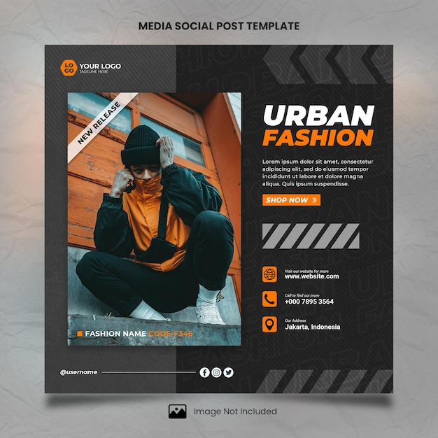 Orange urban style sale media social post vorlage