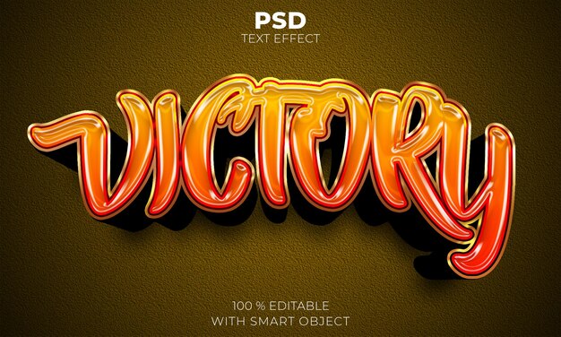 Orange Victory 3D bearbeitbarer Texteffekt