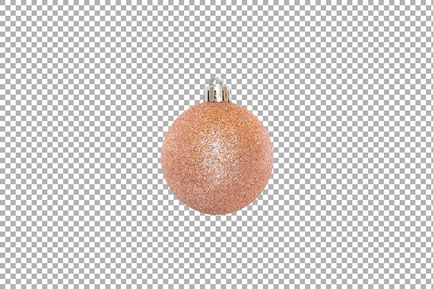 Orange Weihnachtskugel mit Pailletten isoliert