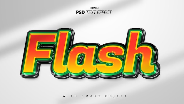 orangefarbener 3D-Flash, glänzender Schlagzeilen-Text-Effekt-Vorlage-Design