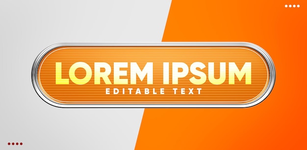Orangefarbenes 3d-rendering-textfeld mit bearbeitbarem text