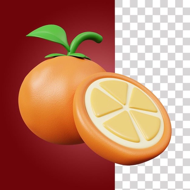 Orangefarbenes 3D-Symbol