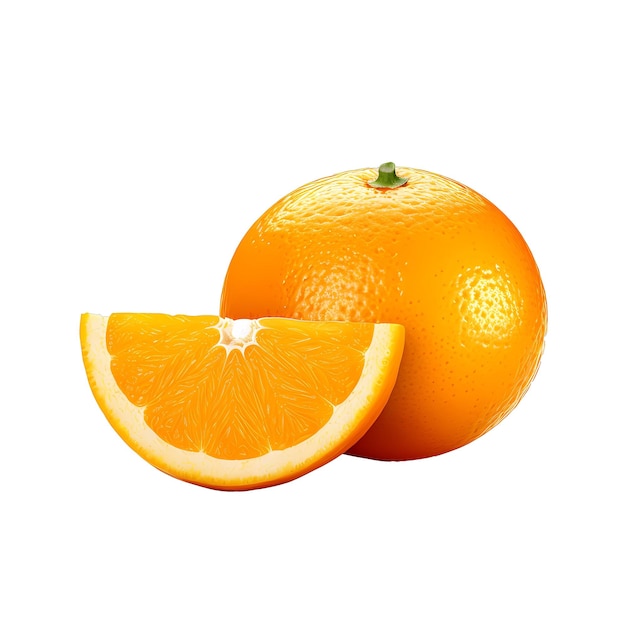 Orangenfrucht isoliert auf weißem Hintergrund mit hoher Auflösung