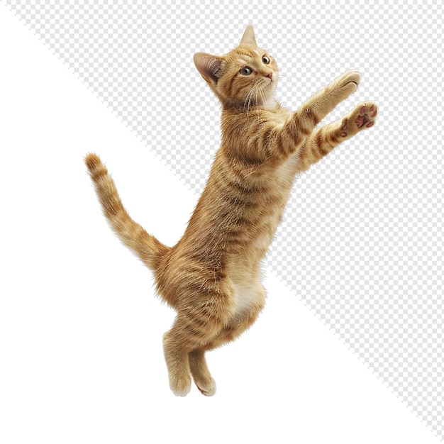 Orangenkatze springt
