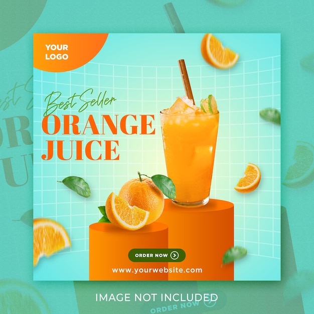 Orangensaft bestseller social media instagram post vorlage