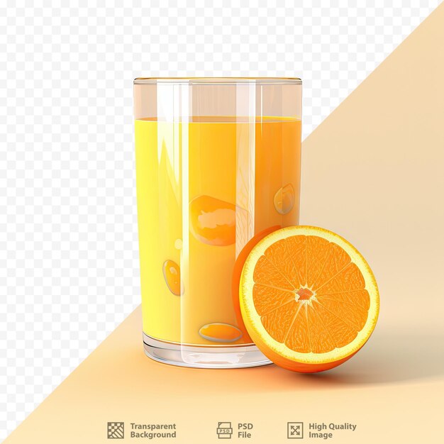 PSD orangensaft im glas auf dunkler oberfläche