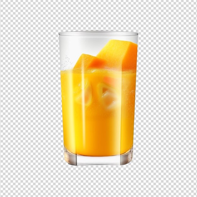 PSD orangensaftglas, isoliert auf weiß