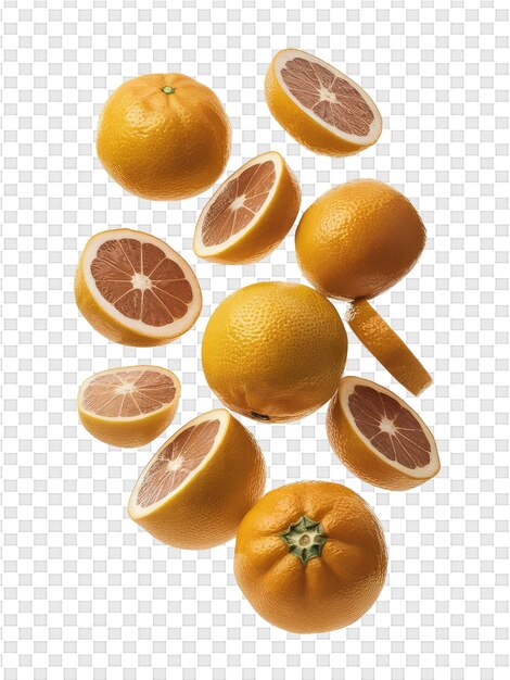 PSD oranges et citrons sur un fond transparent