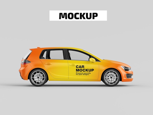 Oranges und Gelbes Auto-Mockup-Design