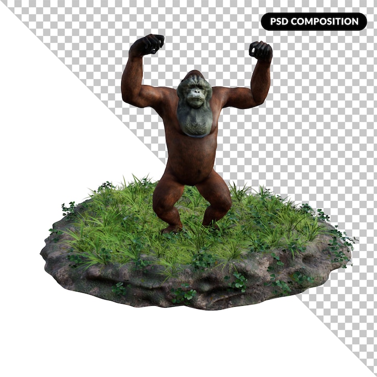 PSD orangután aislado 3d