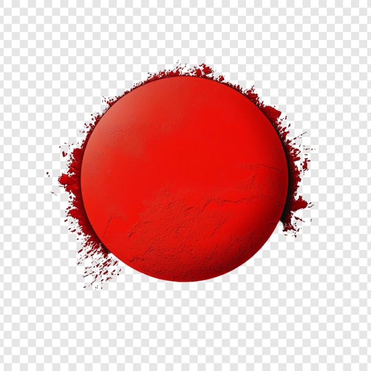 PSD orbe cramoisi une sphère rouge vif avec une surface texturée et des éclaboussures