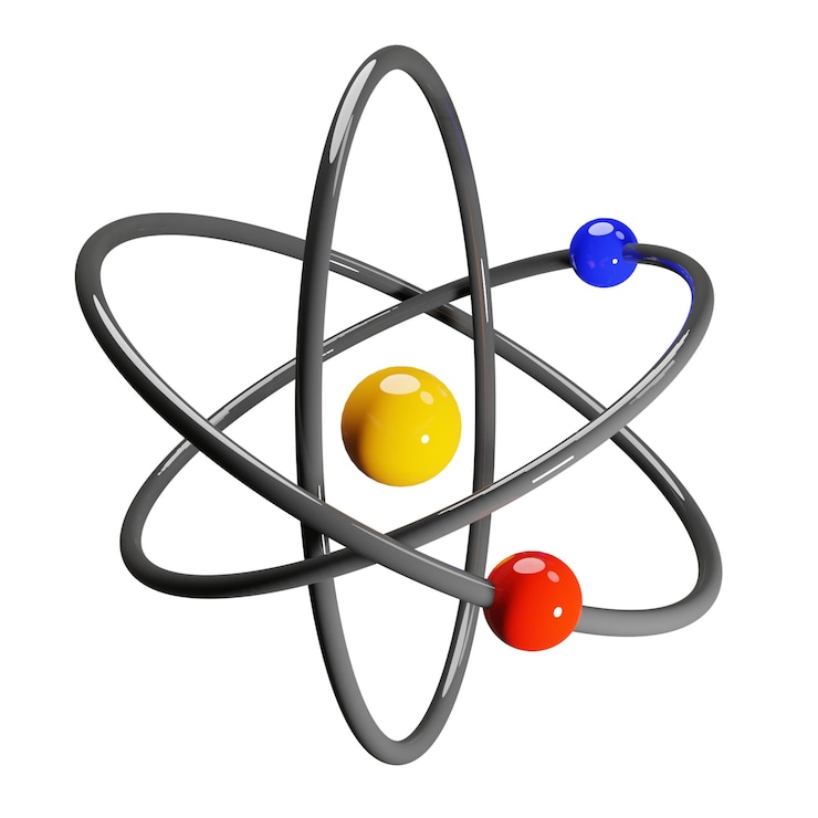 PSD orbitalmodell des atoms 3d-rendering