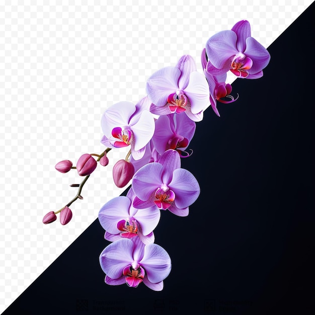 PSD des orchidées violettes sur un fond transparent