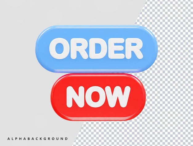 Ordenar ahora icono renderización 3D comprar elemento de ilustración