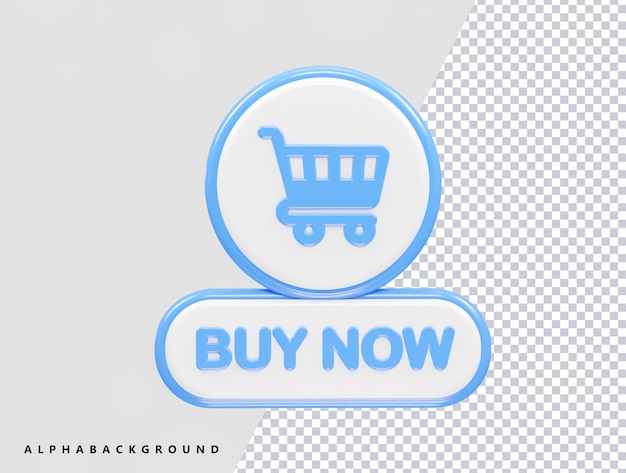 Ordenar ahora icono renderización 3D comprar elemento de ilustración
