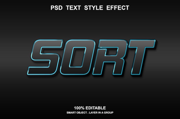 PSD ordenar efecto de estilo de texto