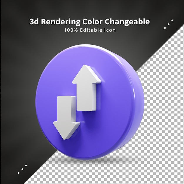 PSD ordenar flecha signo ui icono 3d