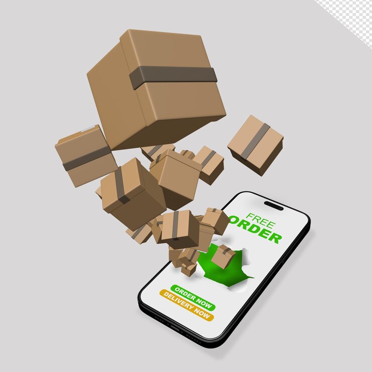 Ordene la plantilla de Handphone de la tienda en línea transparente
