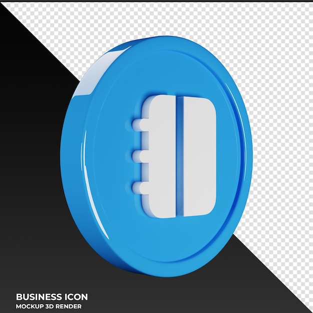 Ordinateur portable Business Icon Illustration de rendu 3D