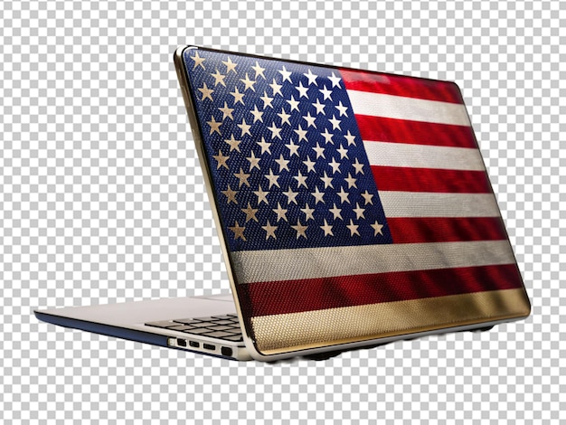 PSD ordinateur portable avec drapeau