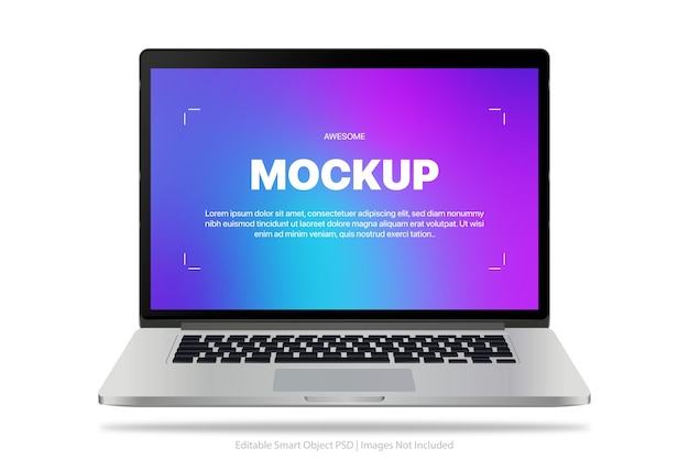 PSD un ordinateur portable avec un écran qui dit 