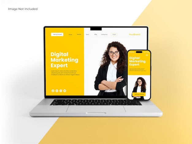 Ordinateur Portable Et Maquette De Smartphone Plein écran. Maquette De Présentation De L'application Ui Ux. Macbook M2 Pro