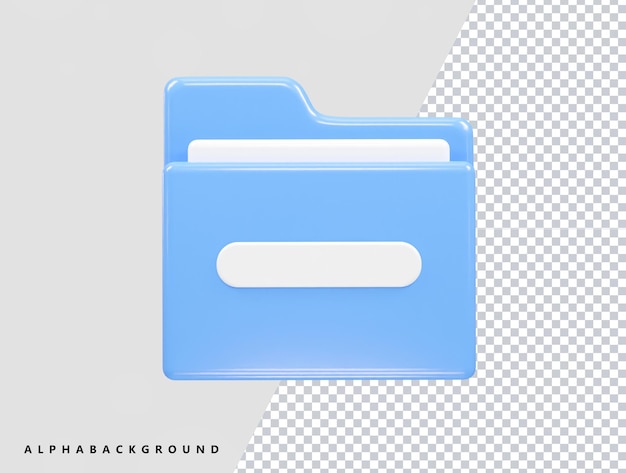 Ordner-Icon-Datei 3D-Illustration transparentes Element