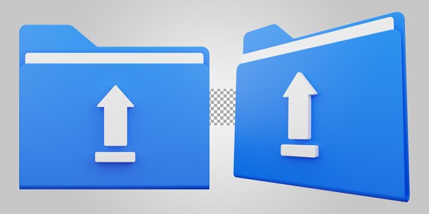 Ordner-upload auf transparenten hintergrund 3d-render