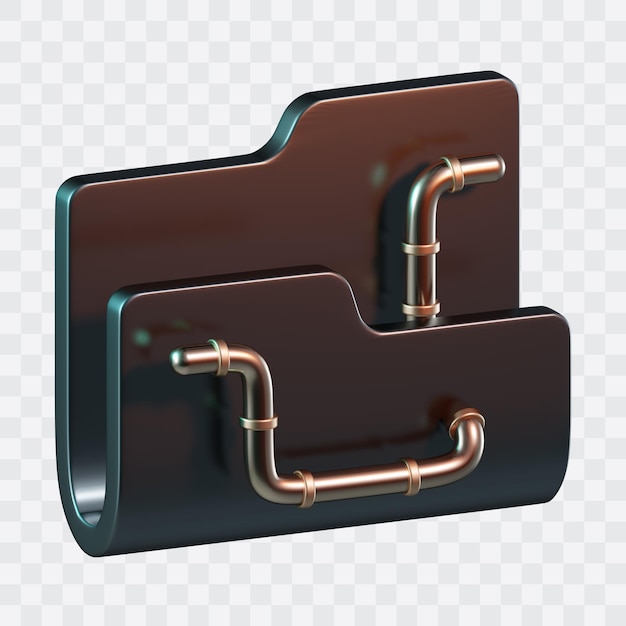 Ordner Wurm Computer 3D-Symbol
